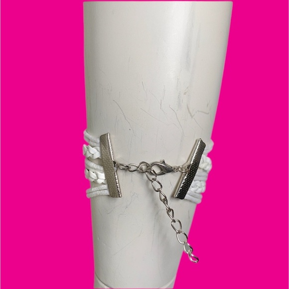 INFINITY LOVE HEART EIFFLE TOWER FRIENDSHIP LEATHER CHARM BRACELET - Picture 5 of 5